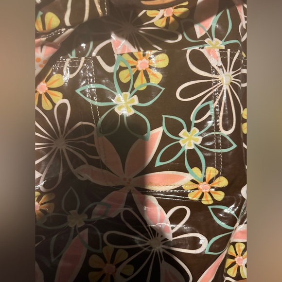 BRACIANO Laminated Cotton BOHO Updated Floral Snap Beach Tote Bag Pockets HTF - Picture 4 of 9